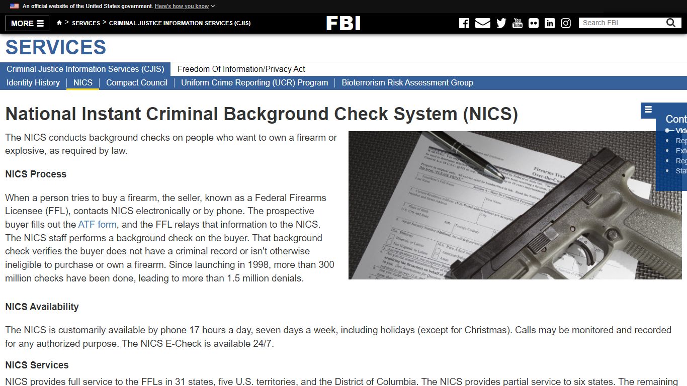 National Instant Criminal Background Check System (NICS) — FBI