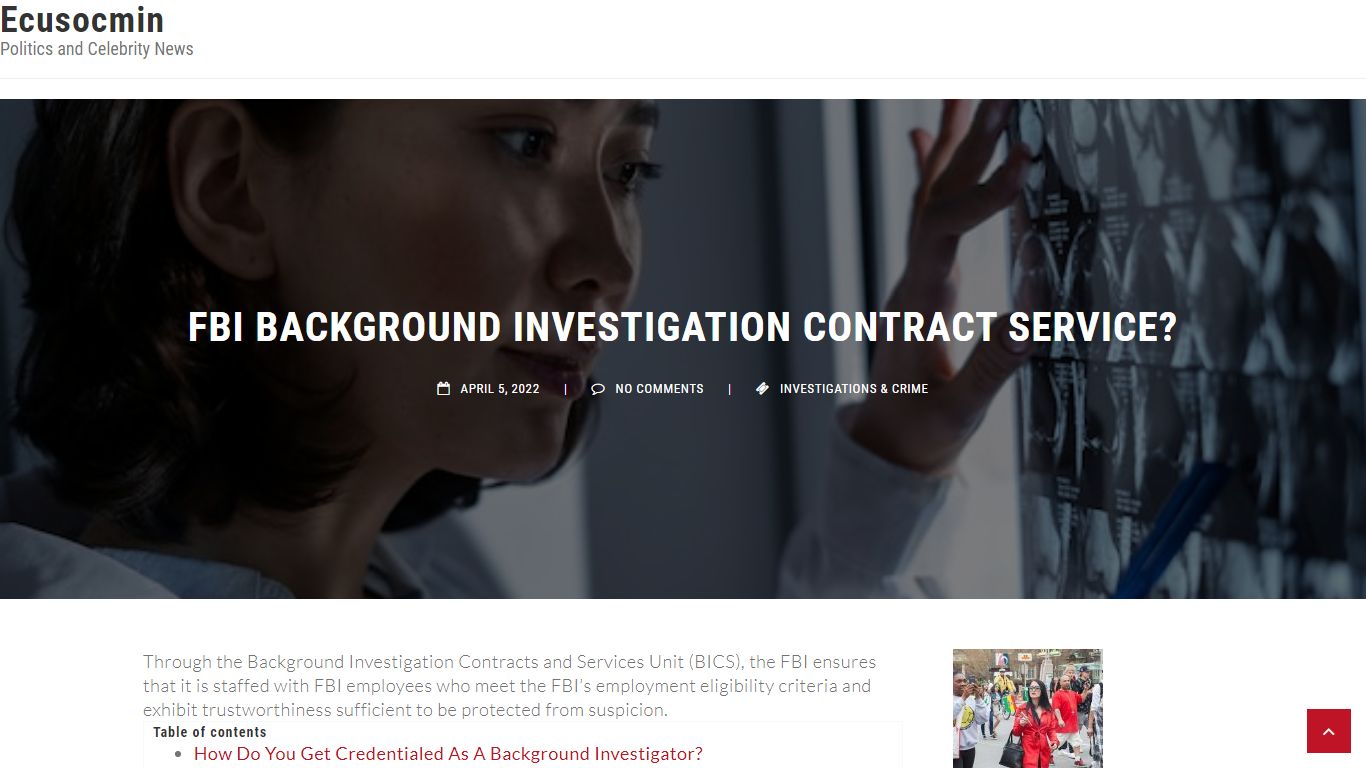 Fbi Background Investigation Contract Service? – Ecusocmin