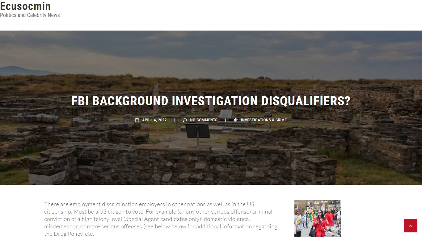Fbi Background Investigation Disqualifiers? – Ecusocmin