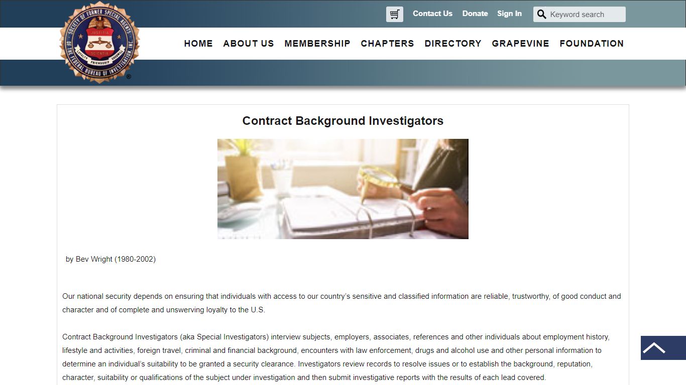Contract Background Investigators - Society of Former Special Agents of ...